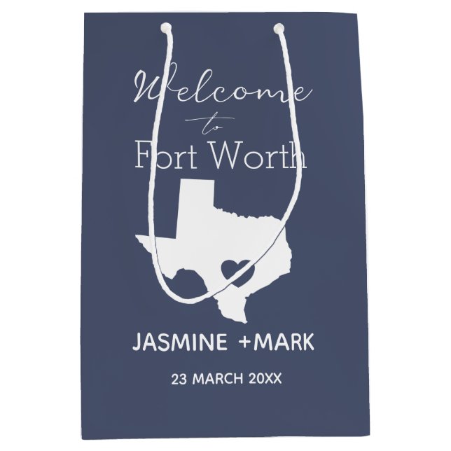 Welcome to Texas Fort Worth Custom Party  Medium G Medium Gift Bag (Front)