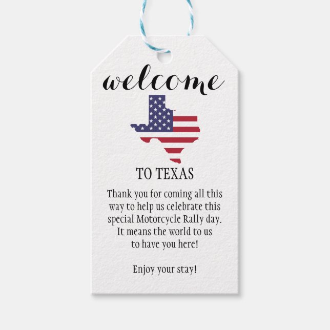 WELCOME TO TEXAS PERSONALIZED GIFT TAGS (Front)