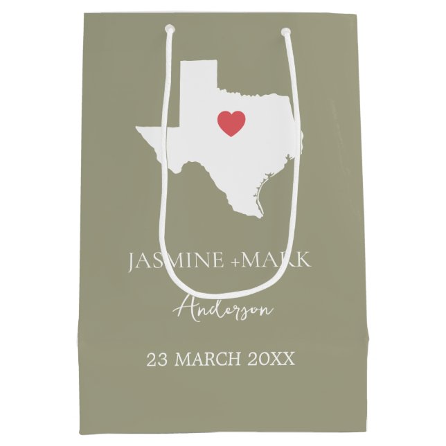 Welcome to Texas Wedding Party Custom  Medium Gift Bag (Back)