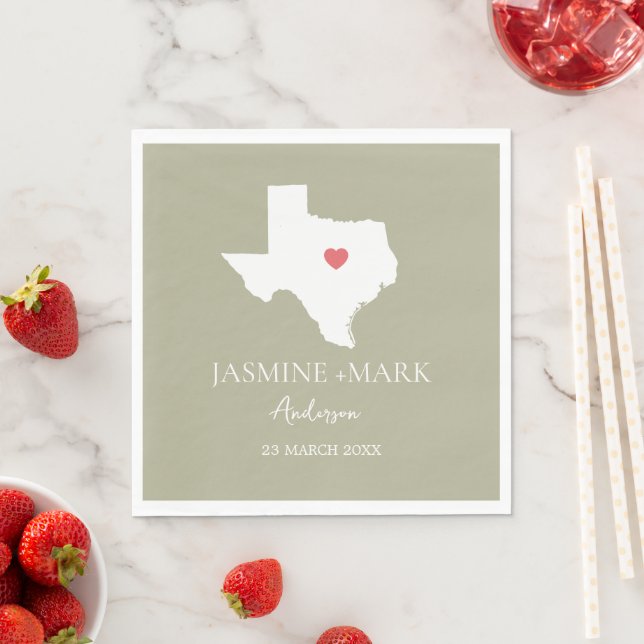 Welcome to Texas Wedding Party Custom  Napkin (Insitu)