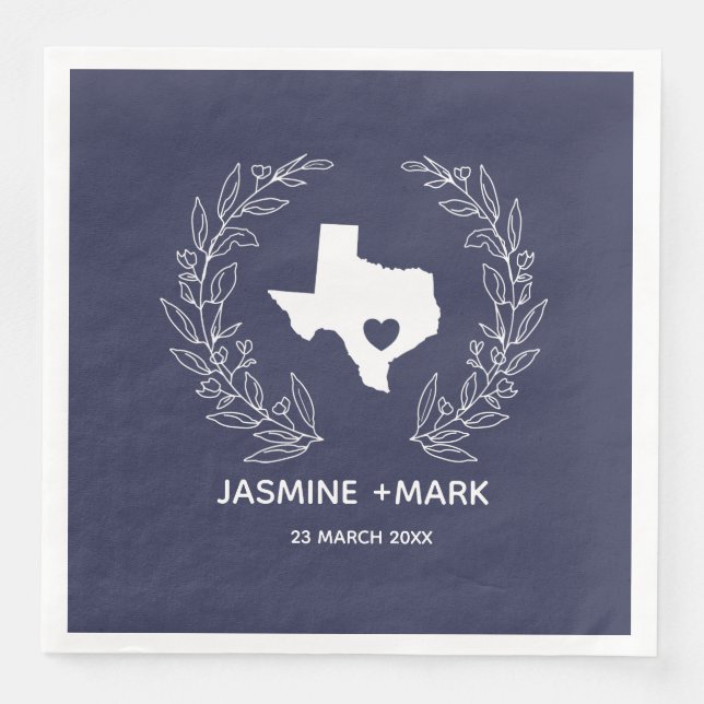 Welcome to Texas Wedding Party Custom  Napkin (Front)