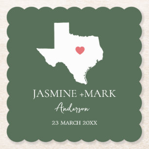 Welcome to Texas Wedding Party Custom Paper Coaster