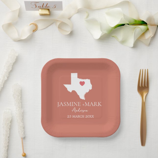 Welcome to Texas Wedding Party Custom  Paper Plate (Wedding)