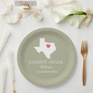Welcome to Texas Wedding Party Custom Paper Plate
