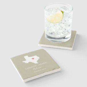 Welcome to Texas Wedding Party Custom Stone Coaster