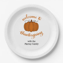 Welcome to Thanksgiving personalised plates