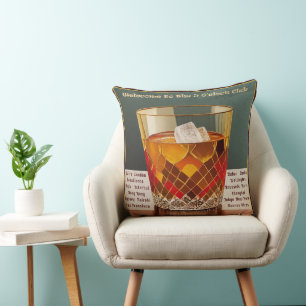 Welcome to the 5 O'clock Club Mid Century Design Cushion