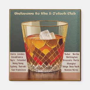 Welcome to the 5 O'clock Club Mid Century Design Magnet