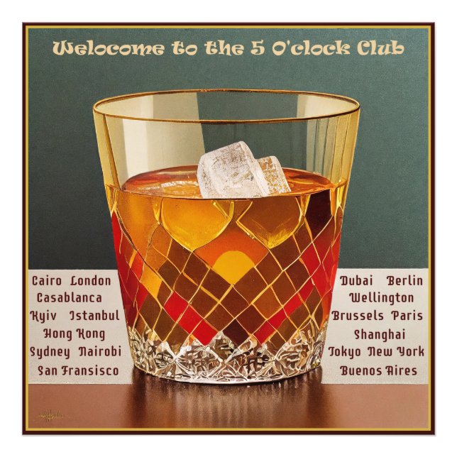 Welcome to the 5 O'clock Club Mid Century Design Photo Print (Front)