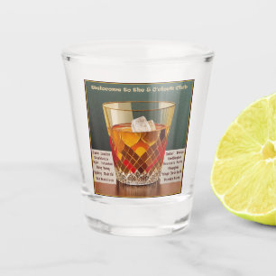 Welcome to the 5 O'clock Club Mid Century Design Shot Glass