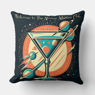 Welcome To The Atomic Martini Club Space Age Cushion
