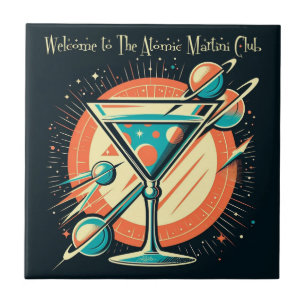 Welcome To The Atomic Martini Club Space Age Tile