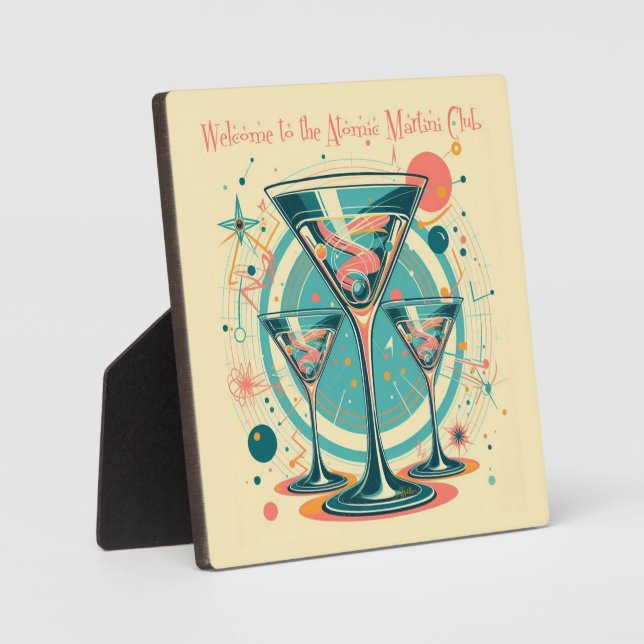 Welcome To The Atomic Martini Club Triple Play Plaque (Front)