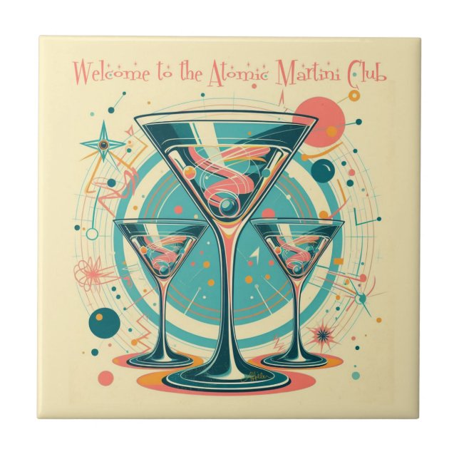 Welcome To The Atomic Martini Club Triple Play Tile (Front)
