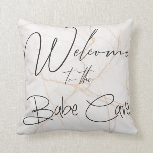welcome to the babe cave cushion