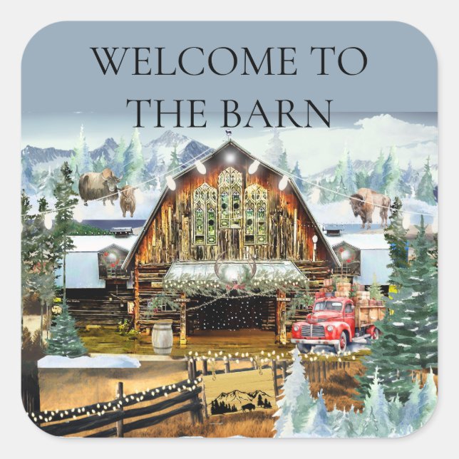 Welcome to the Barn Sticker Winter/Christmas (Front)