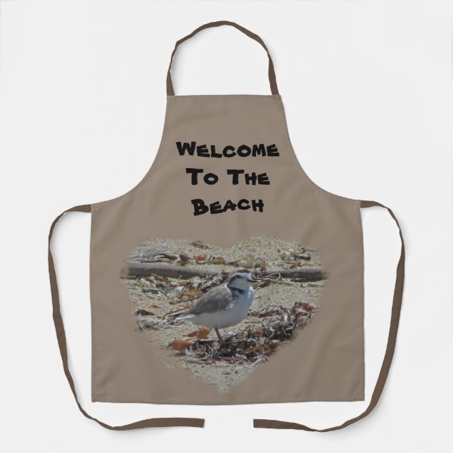 Welcome To The Beach Snowy Plover Photo Coast Bird Apron (Front)
