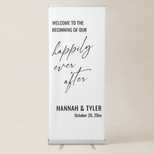Welcome to The Beginning of Our Happily Ever After Retractable Banner