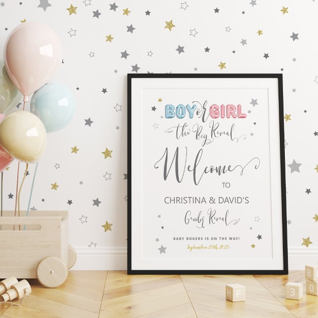 Welcome to the Big Reveal, Boy Girl Gender Neutral Poster (Creator Uploaded)