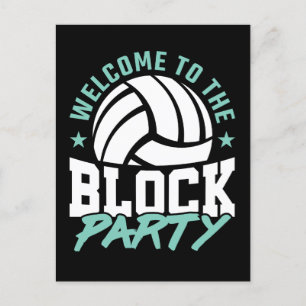 Welcome to the Block Party Funny Volleyball Postcard