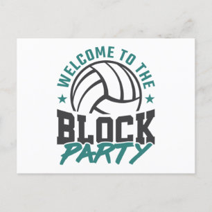 Welcome to the Block Party Volleyball Middle Block Postcard