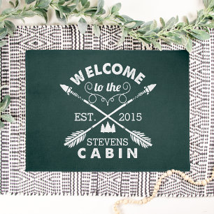 Welcome to the Cabin Personalised Doormat Hunter