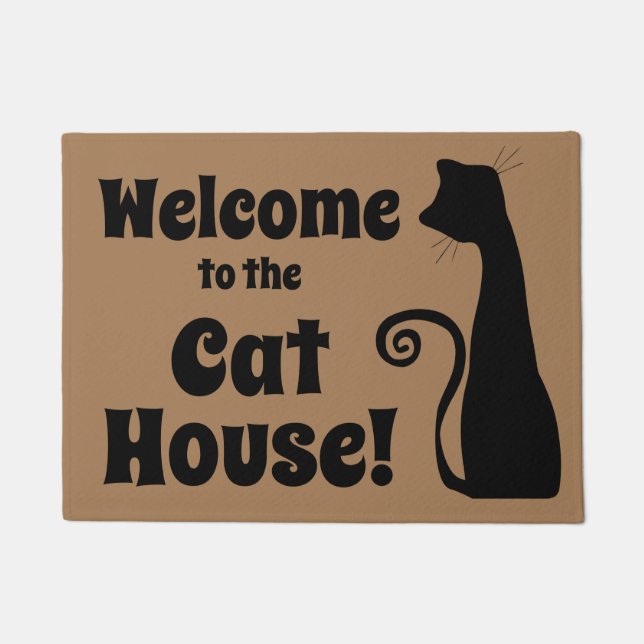 Welcome to the Cat House Funny Doormat (Front)