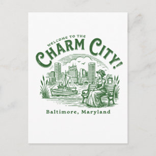 Welcome to the Charm City Baltimore City Maryland Postcard