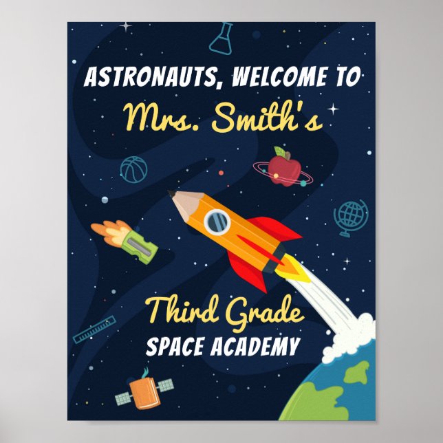 Welcome to the Classroom Space School Sign (Front)