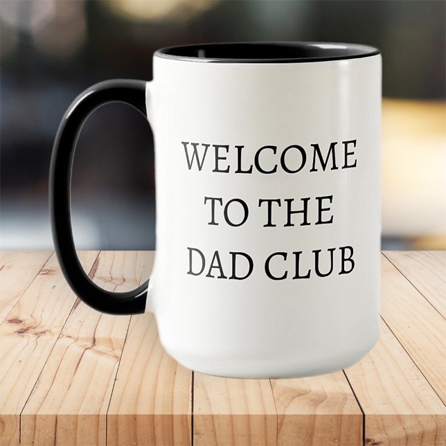 Welcome to the Dad Club Modern Black and White  Mug (Creator Uploaded)