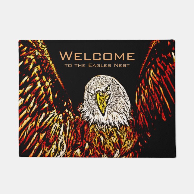 Welcome to the Eagles Nest, Bald Eagle Doormat (Front)