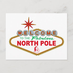 Welcome To The Fabulous North Pole (Vegas Sign) Postcard
