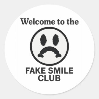 Welcome to the Fake Smile Club – Sad Clown Aesthet Classic Round Sticker