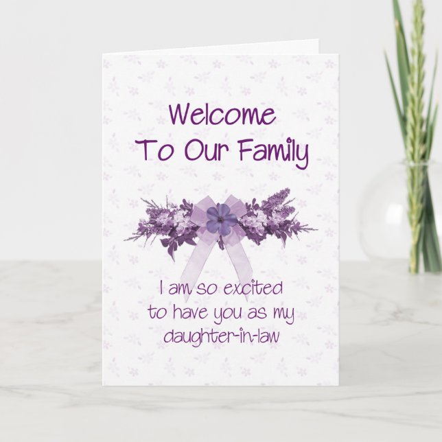Welcome to the Family, Daughter-in-Law Card (Front)