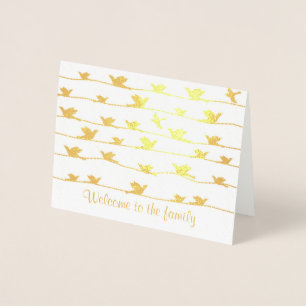 Welcome to the Family, Flock of Birds on Wires Foil Card