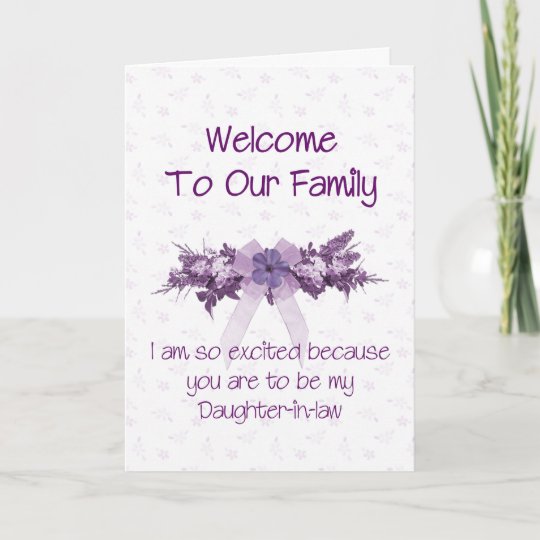 Welcome to the Family, Future Daughter-in-Law Card | Zazzle.co.uk