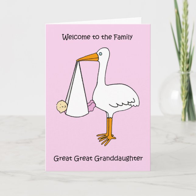 Welcome to the Family Great Great Granddaughter Card (Front)