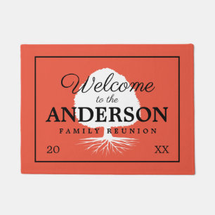 Welcome to the family reunion custom name doormat