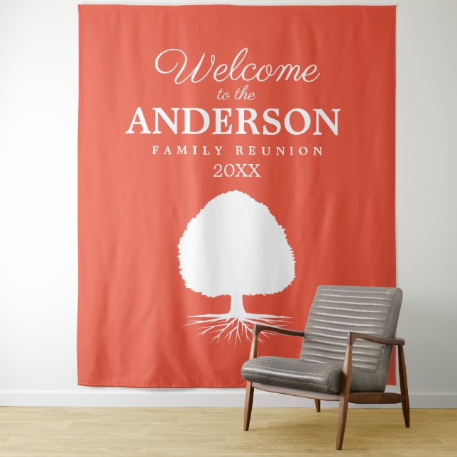 Welcome to the family reunion party photo backdrop tapestry (In Situ)