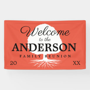 Welcome to the family reunion tree logo custom  banner
