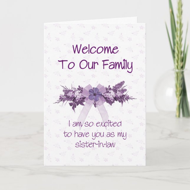 Welcome to the Family, Sister-in-Law Card (Front)