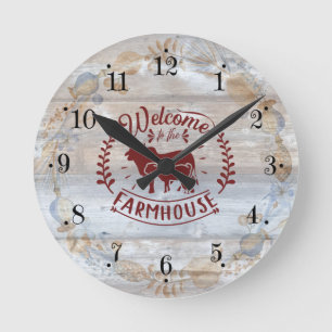 Welcome To The Farmhouse Wall Clock