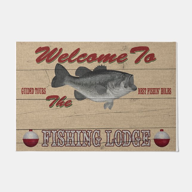 Welcome To The Fishing Lodge Doormat (Front)