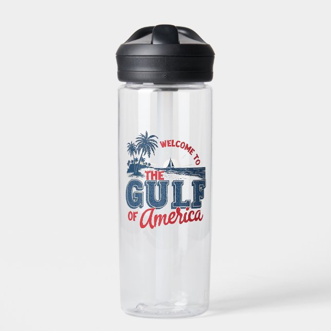 Welcome to the Gulf of America Immigrant Mexican  Water Bottle (Front)