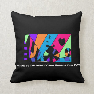 Welcome to the Gummy Yummy Rainbow Pool Party! Cushion