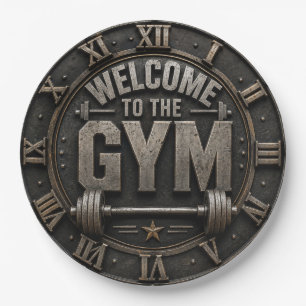 Welcome to the Gym Weightlifting Gift Gym Lovers Paper Plate