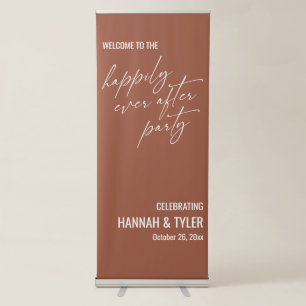 Welcome to the Happily Ever After Party Terracotta Retractable Banner