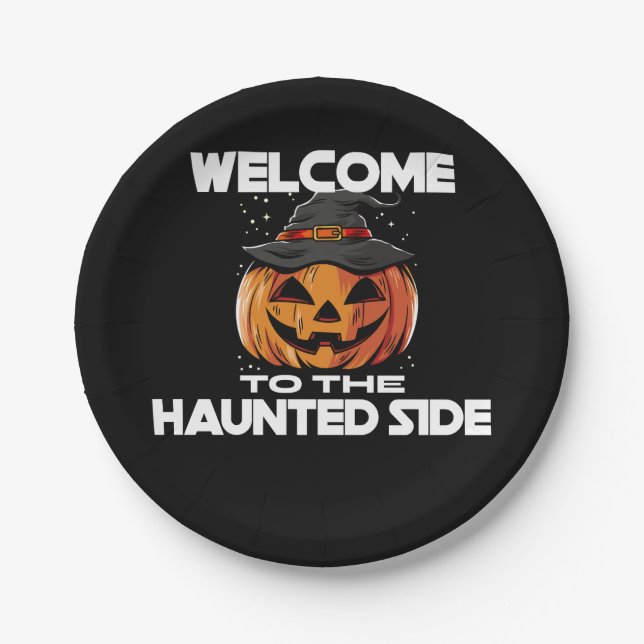 Welcome to The Haunted Side Paper Plates (Front)