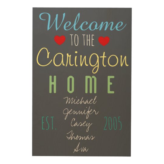 Welcome to the Home Wood Wall Plaque Custom Names Wood Wall Art