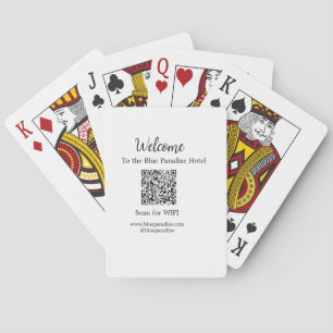 Welcome to the hotel restaurant villa scan QR WIFI Playing Cards